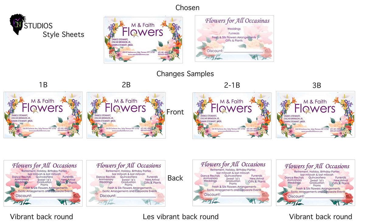 Flowers cards business card Flower business flower business cards