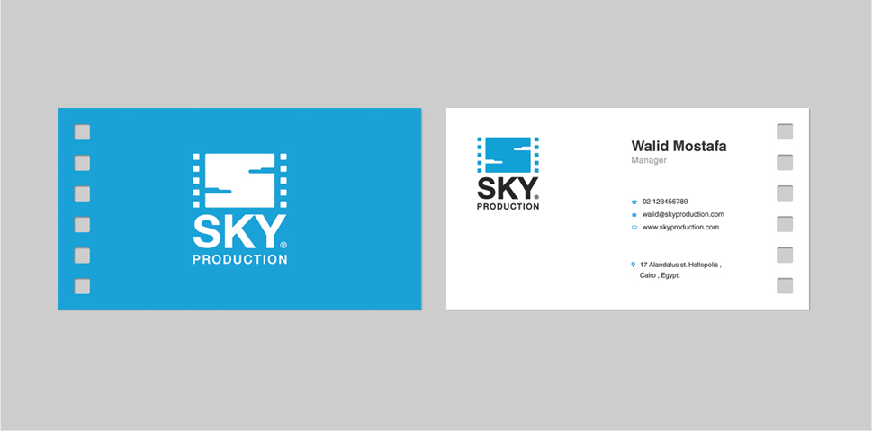 brand logo arabic_logo arabic_branding jozoor design SKY Production blue Film_Production Cinema