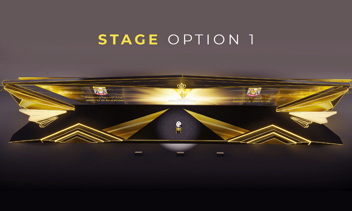 UAE dubai Stage Event design trophy 3D creative concept BAHAAELDIN