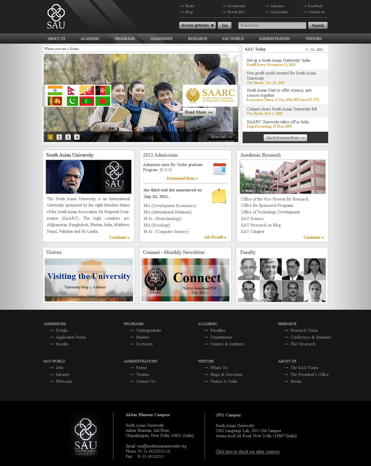 south asian university sidharthsankh denhank SAU asian University Website black user interface