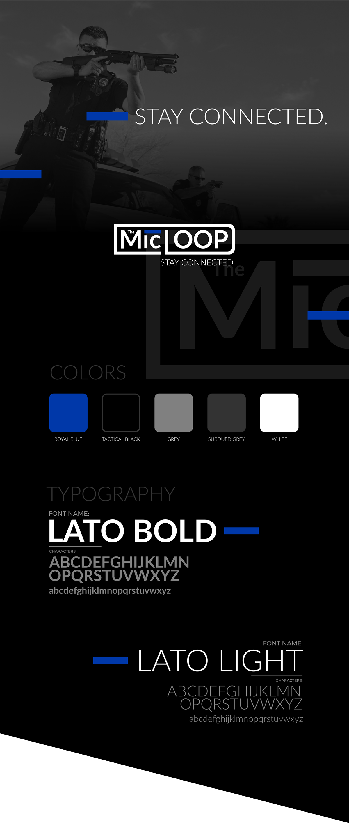 branding  logo police law enforcement tactical mic first responder design thin blue line Leo