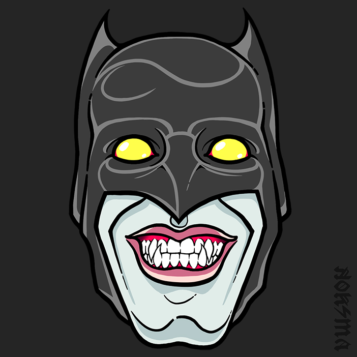 DC COMICS MARVEL stickers masks horror koksma design illustration masks package cover teeth wacom cintiq photoshop drawing heroes portrait shade ink skull dead undead