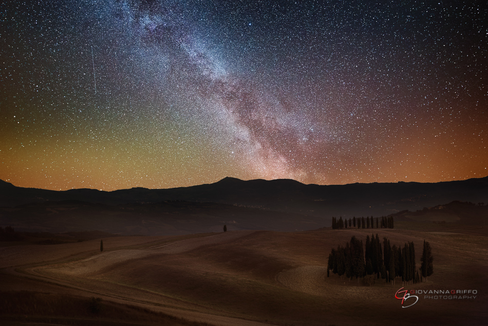milky way Tuscany night photography Landscape stars night sky starry night val d'orcia