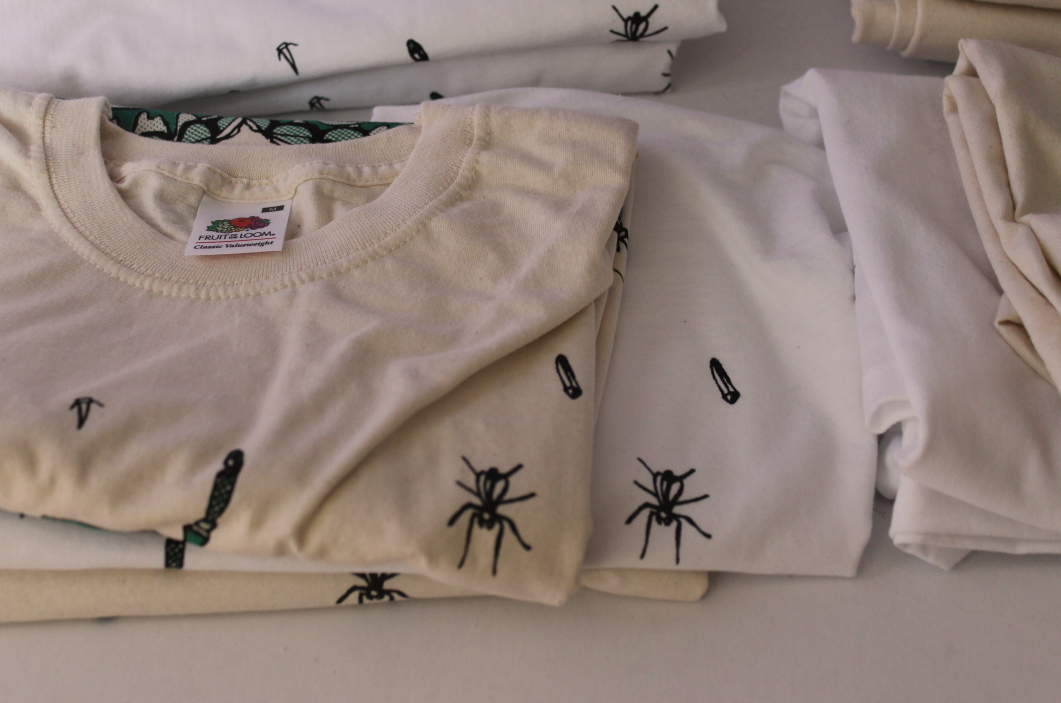placement tee tshirt Insects ink paper textile moth screenprint entomology Nature green bzzz nighttime artprint