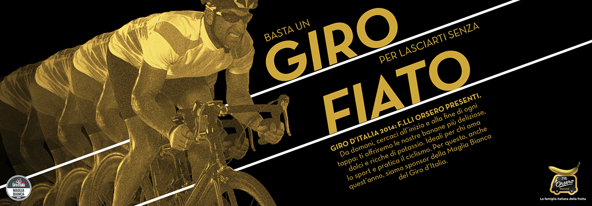 Giro d'italia Orsero print gazzetta cyclism vintage copyhead banana