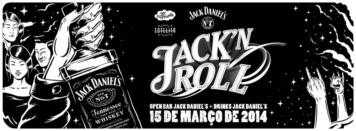 jack daniels jack'n roll eletronic party poster art recife underground
