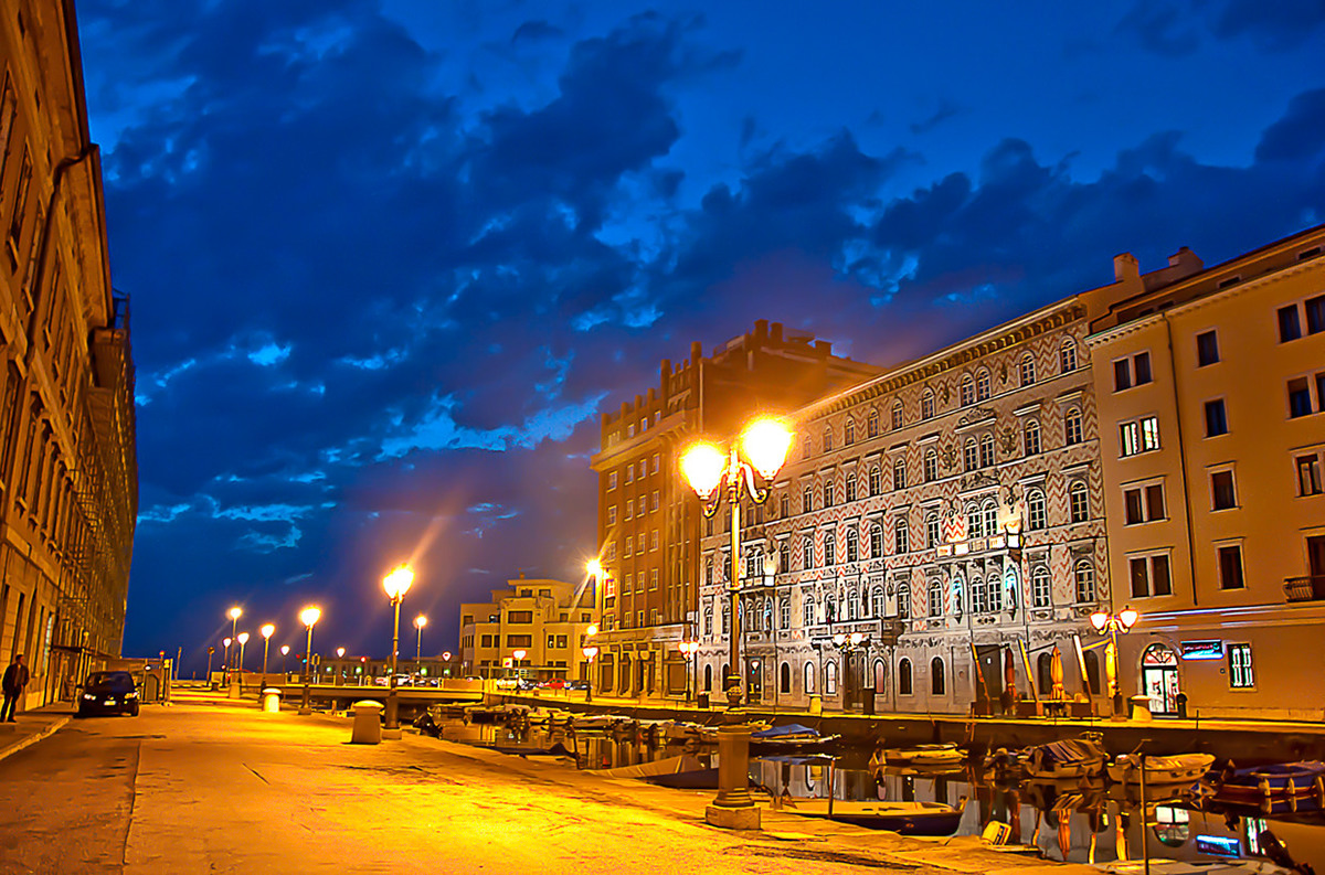 triest Italy DUSK blue hour spring Canale Grande