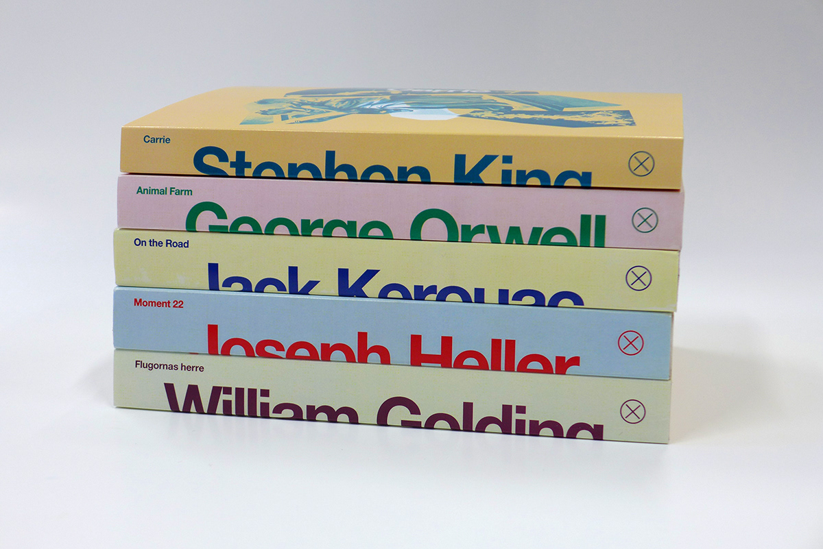 books  typography packaging design Book Publisher classic books Stephen King Jack Kerouac William Golding Joseph Heller George Orwell book cover Book Series