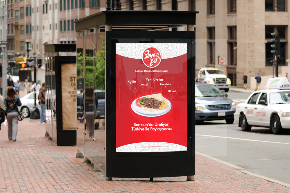doner türkiye et meat tabak plate reklam advertise beyaz White kırmızı