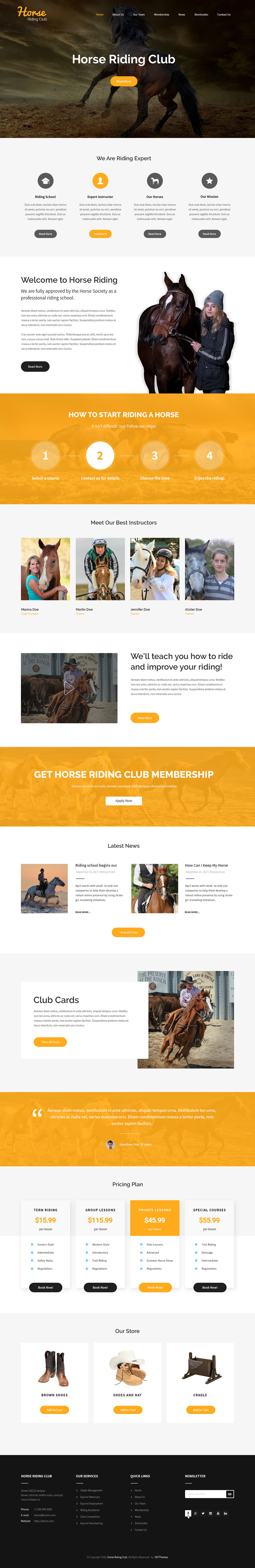 Horse WordPress Theme equestrian WordPress theme horse-club WordPress theme horse-riding wordpress