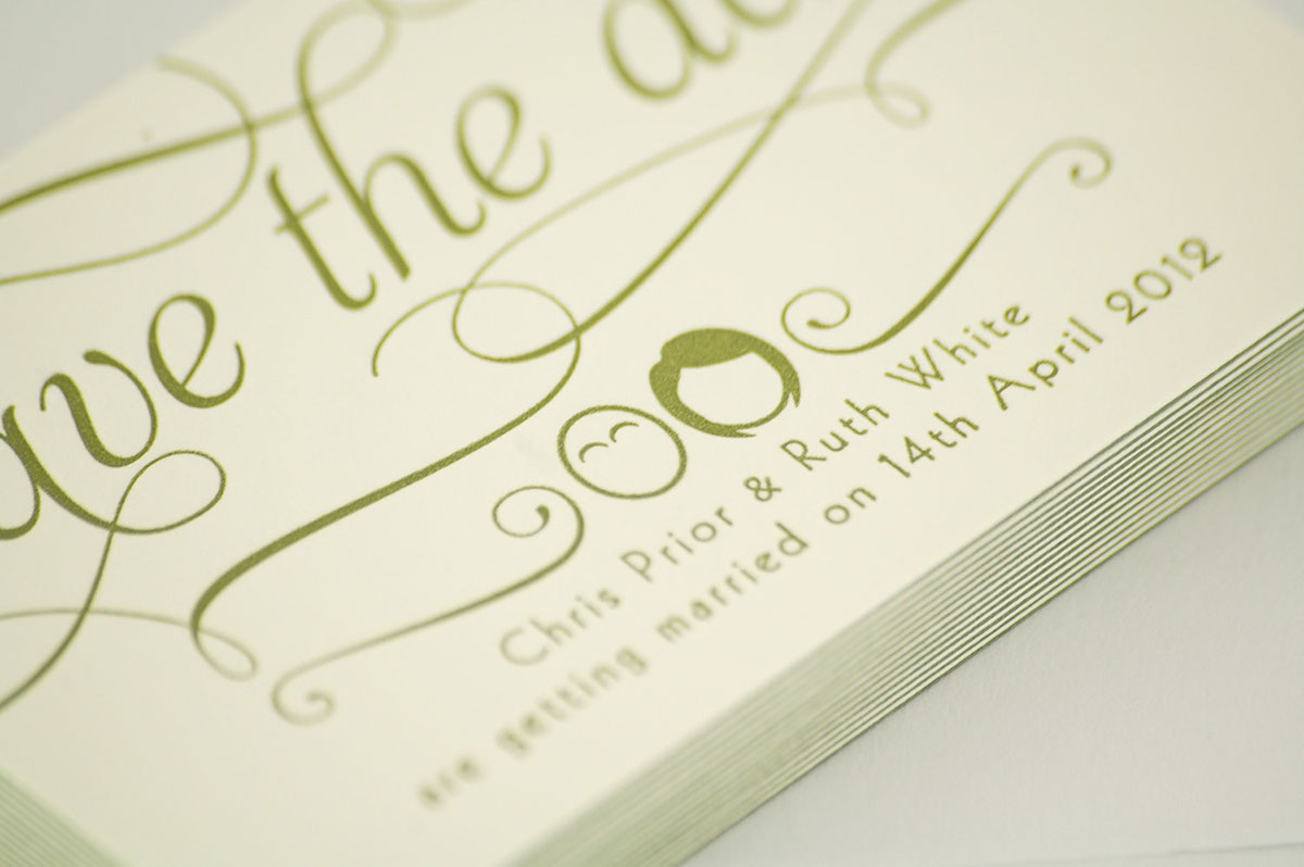 wedding Stationery wedding stationery invitations save the date font logo monogram favours duplex letterpress lithography Printing green cream