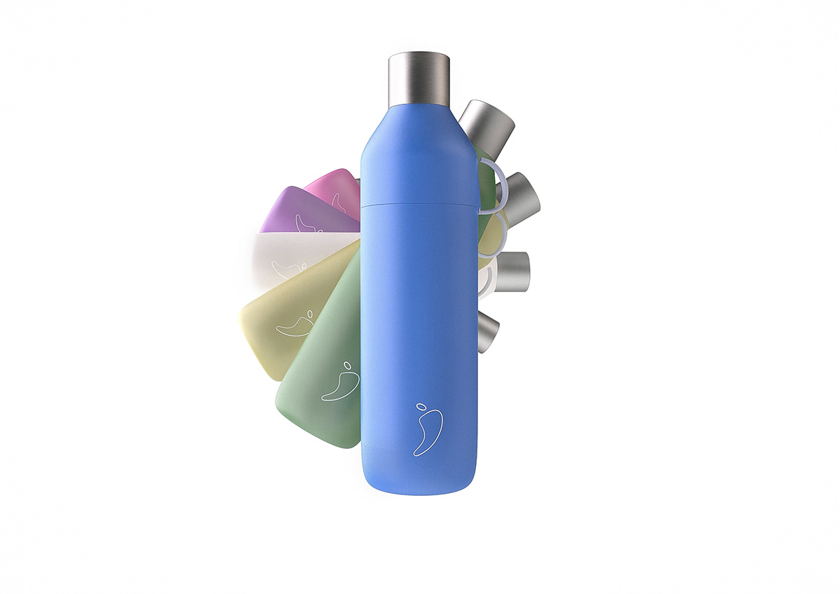 bottles chilly's concept design ecofriendly industrial design  keyshot product Render water