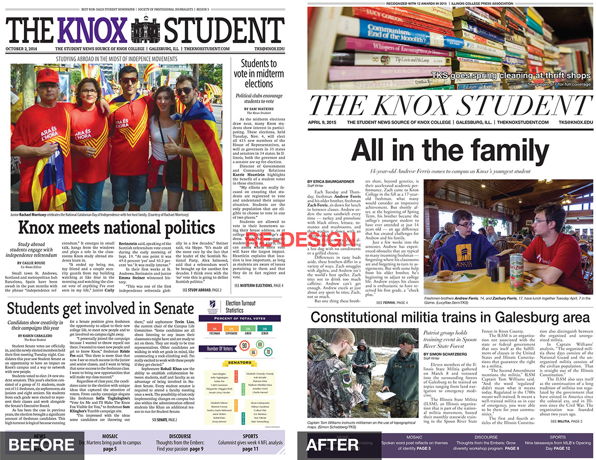 tks the knox student newspaper infographics ads Knox college Galesburg Il illinois ICPA