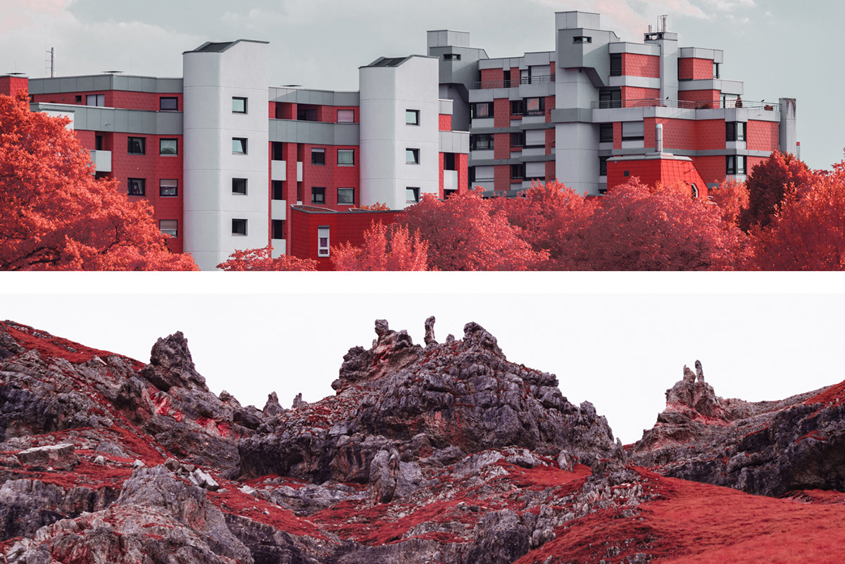 Digital Art  experimental full spectrum infrared infrared photography IR landscape photography Nature red structures