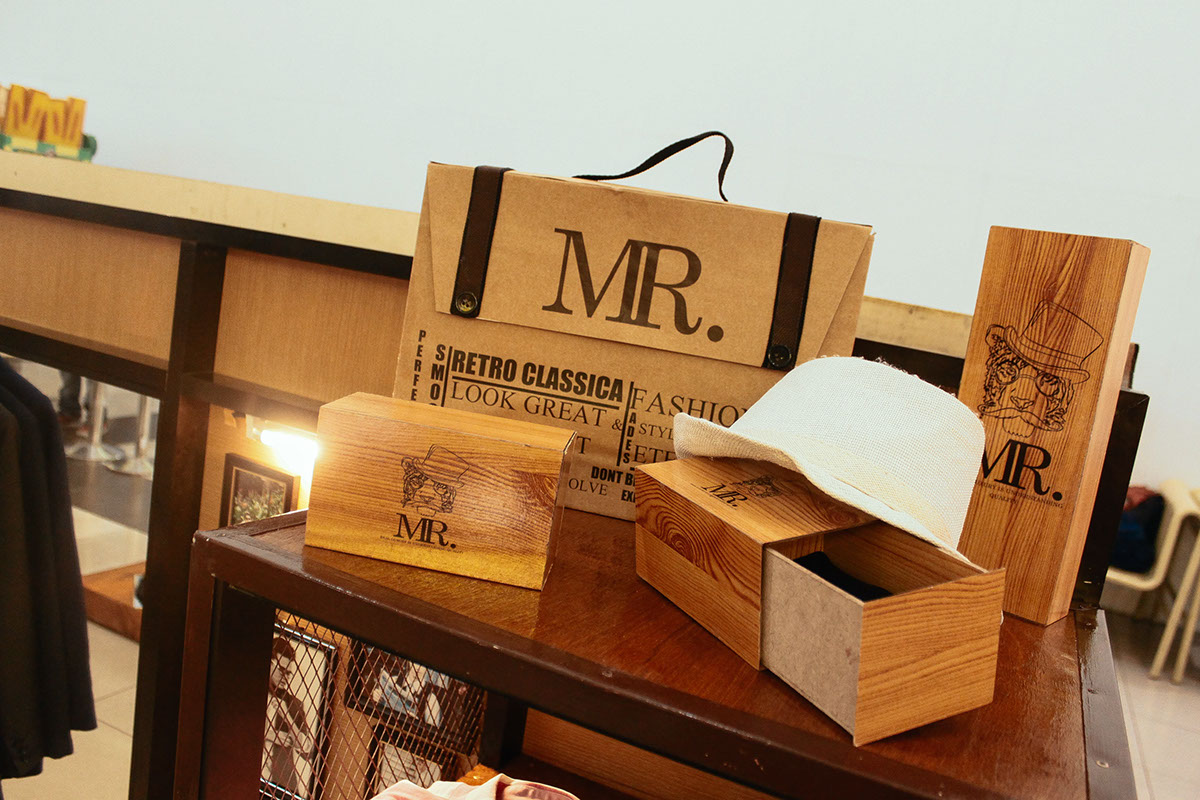 Mr. luxury Clothing men Formal casual Mockup booth