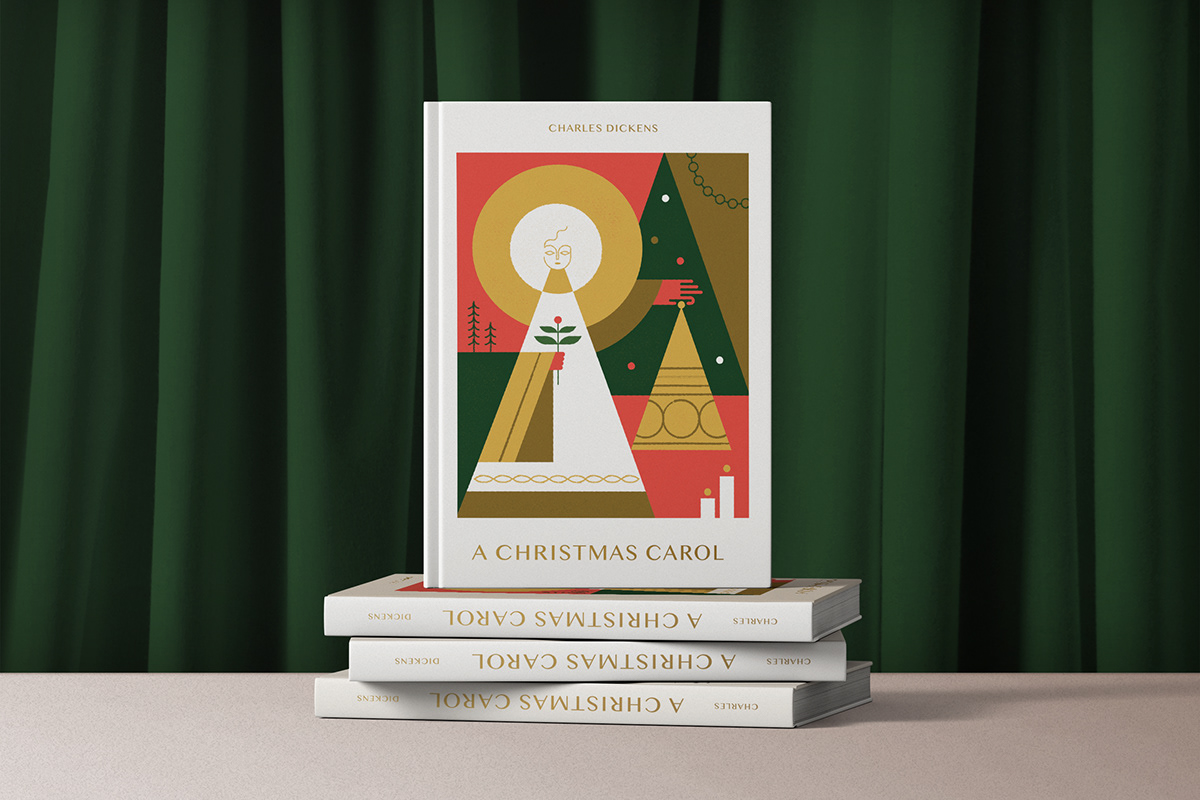 Christmas Holiday ILLUSTRATION  Merry Christmas minimal modern xmas A Christmas Carol MID-CENTURY Adobe Portfolio