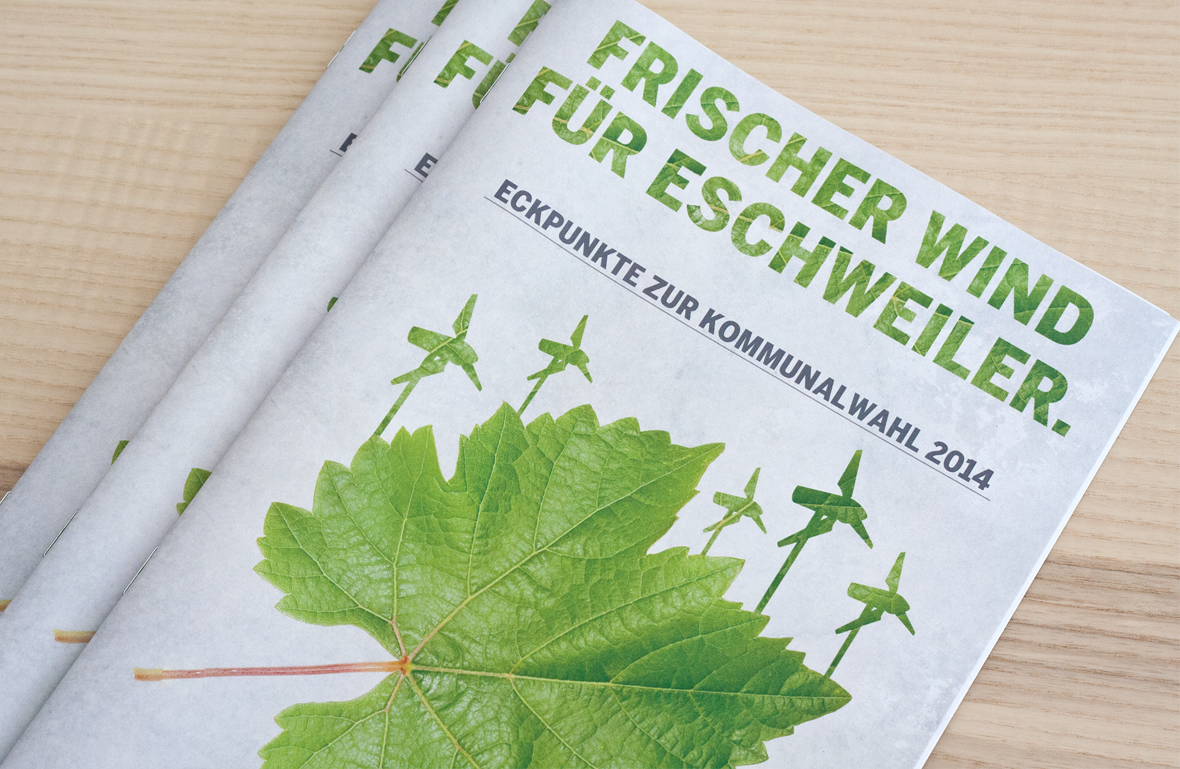 Die Grünen Eschweiler partei Wahl kommunalwahl politik Programmheft flyer Zeitungsanzeige Plakate poster
