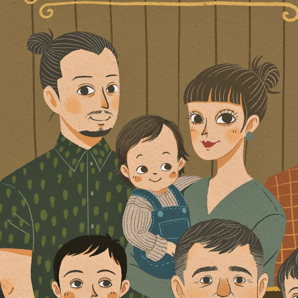 commission Drawing  family ILLUSTRATION  portrait Procreate xlan