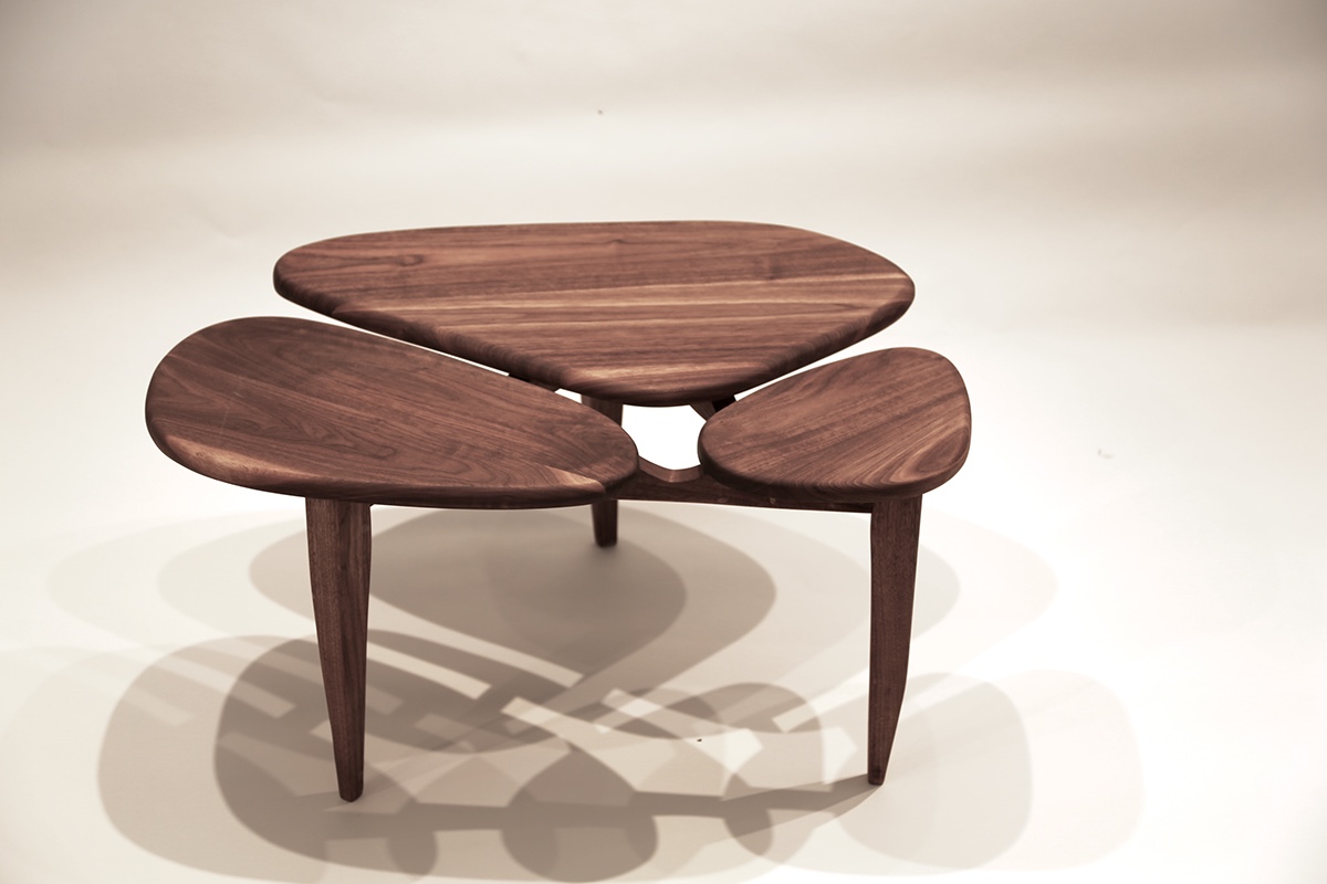 furniture coffee table walnut pebble