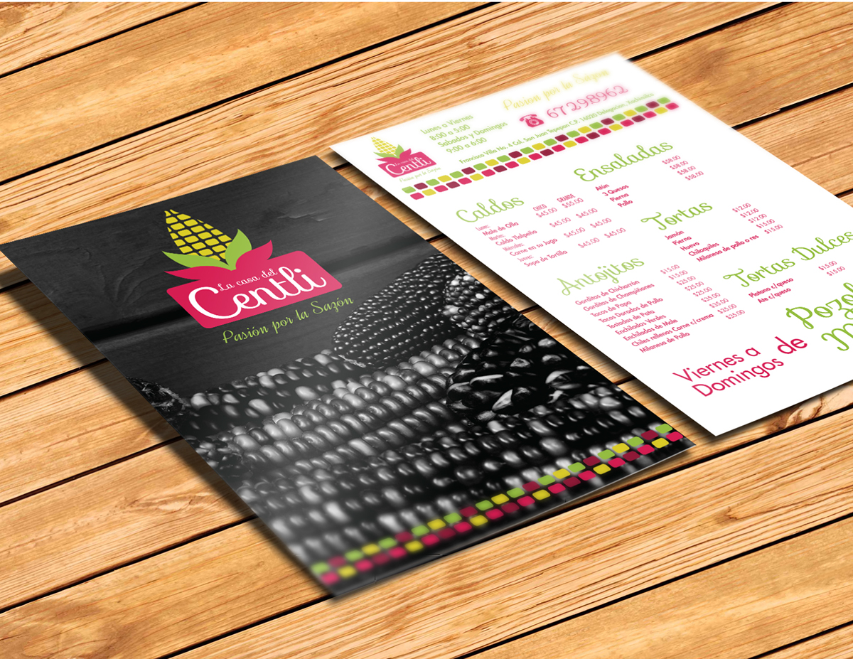 Food  comida mexico logo maiz corn menu bussiness card Pozole print flyer frame Mexican colors