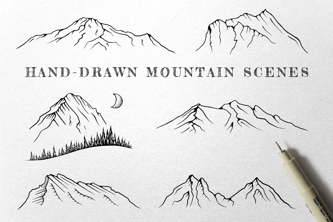 handdrawn handmade mountains outdoors Nature rustic ILLUSTRATION  hiking camping trees