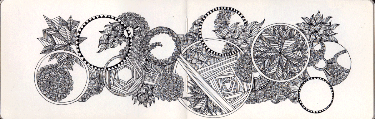 pen ink circles pattern sketchbook