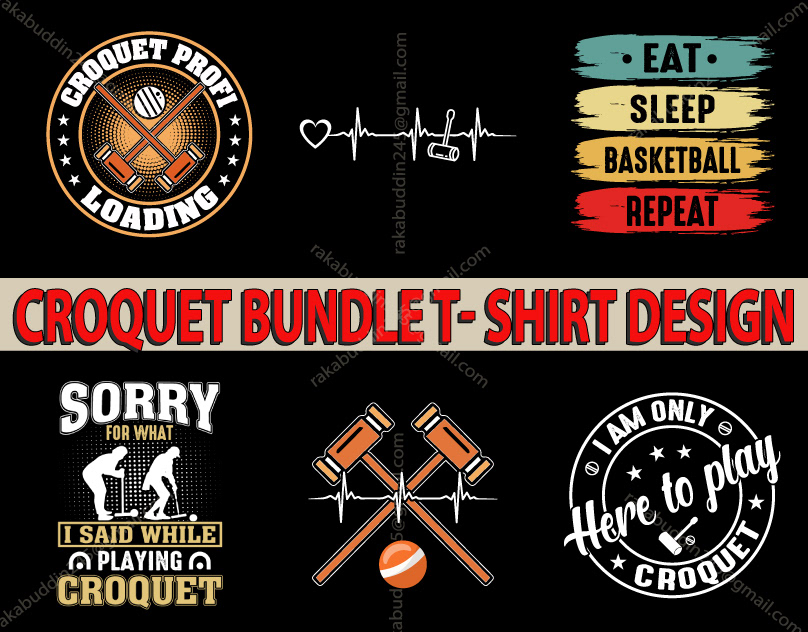 croquet baseball grandpa dad Gaming typography   vector Custom T-Shirt Design