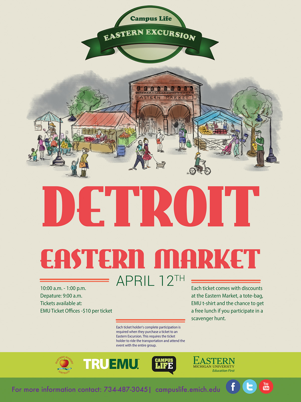 Eastern Market Eastern Michigan University detroit market poster campus life