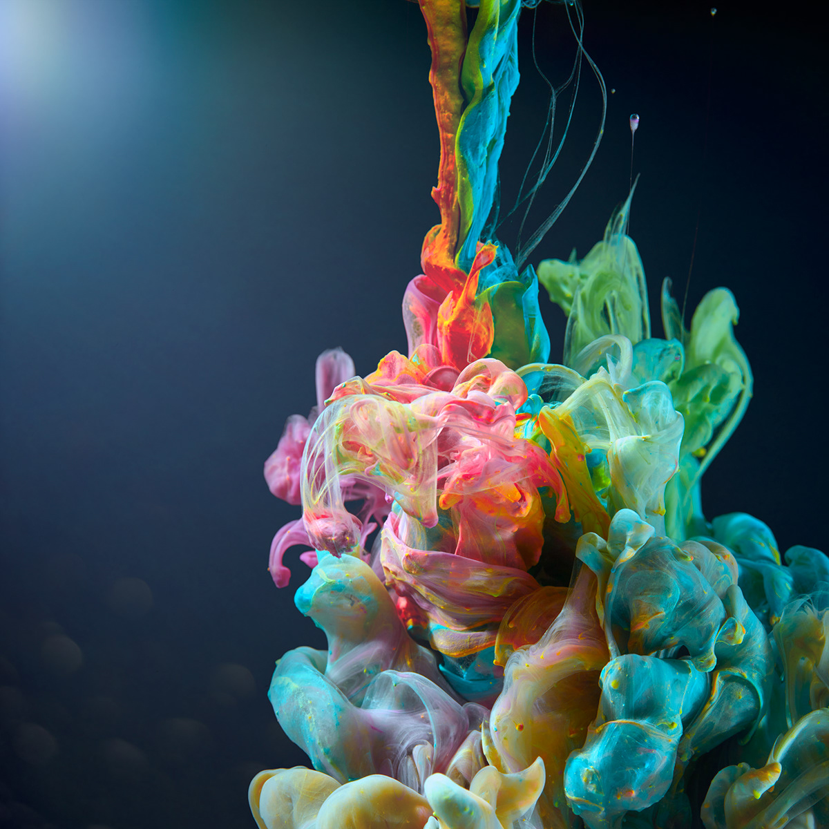 Aqueous cinematic Colourful  liquids paint water