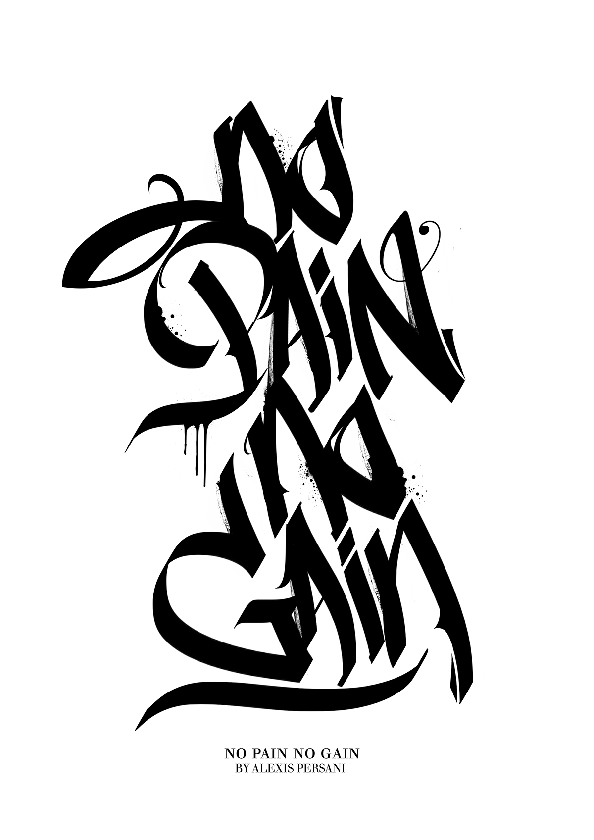 black and White calli photoshop Street art calligraphie noir et blanc Style