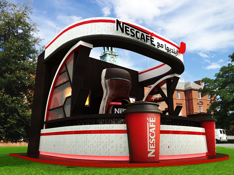 sitting area Nescafeَ Booth 3dmax EXHIBIT DESIGN design vray Render Event