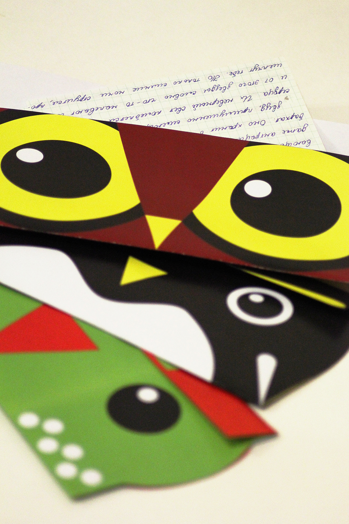 envelopes birds mail parrot penguin owl