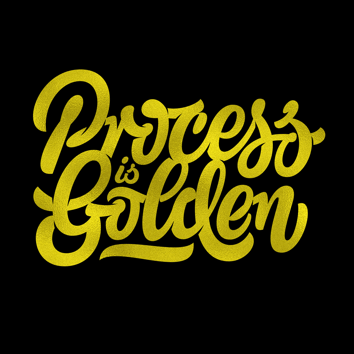 lettering Logotype golden Custom Script fat script process