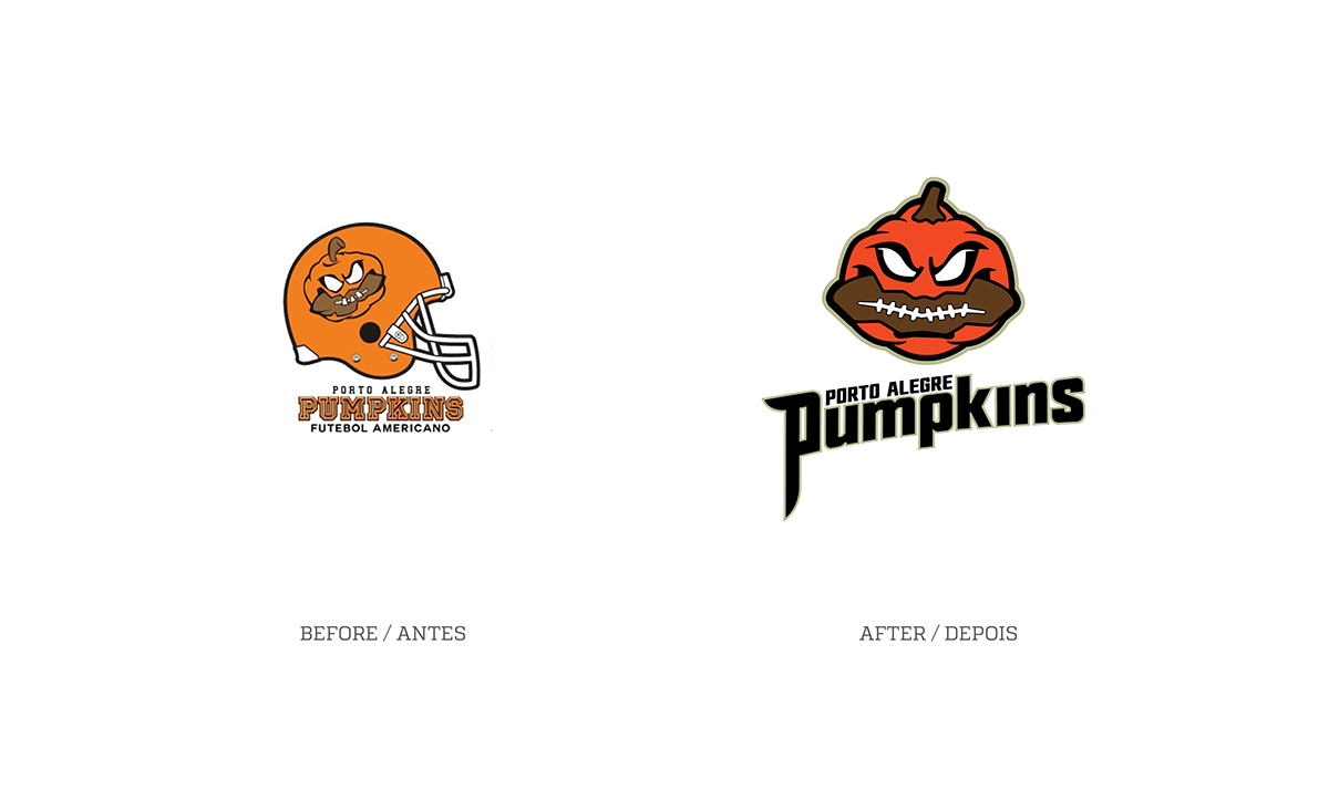 Adobe Portfolio brand sports american football jersey apparel kits futebol americano Esporte porto alegre pumpkins laranja orange Sports Branding branding no esporte marca esporte