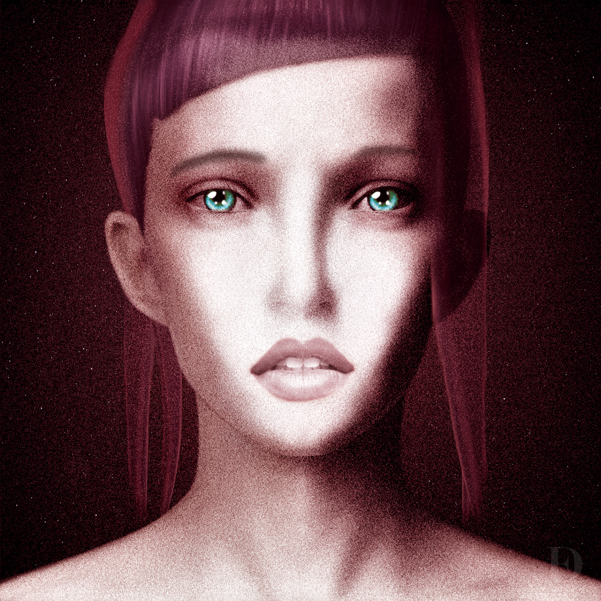 Character girl red blue human ILLUSTRATION  art digital Digital Art  portrait