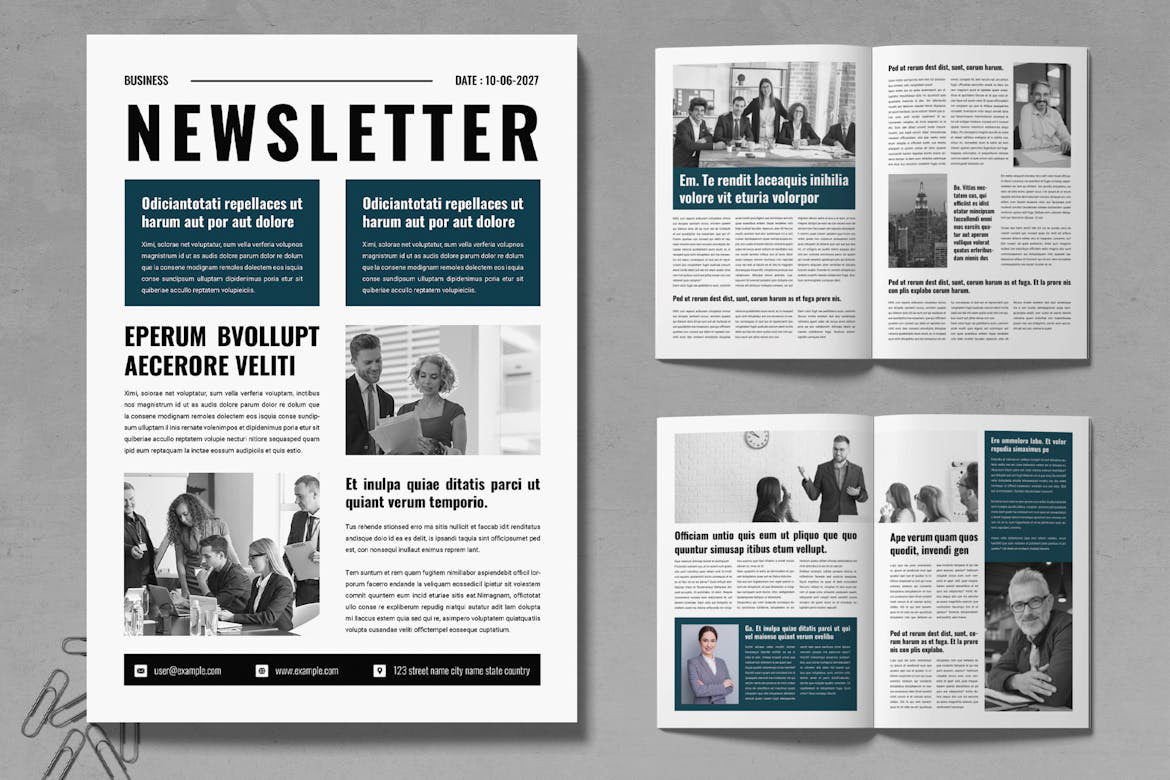corporate InDesign template newsletter Newsletter Design newsletters paper newspaper daily editorial