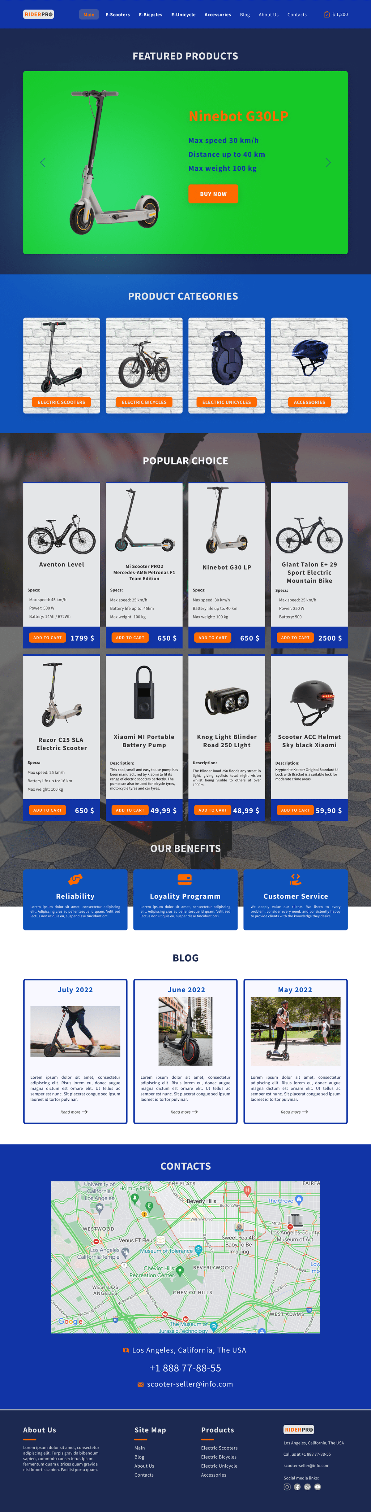 Bike cycle electric bike Electric Scooter Online shop unicycle Web Design  Scooter shop ui ux