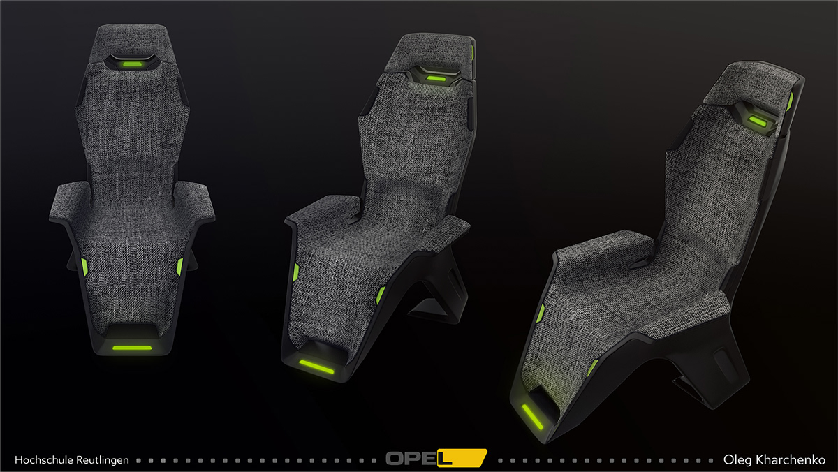 Render design product sketch Auto Interior sketches opel bus seat