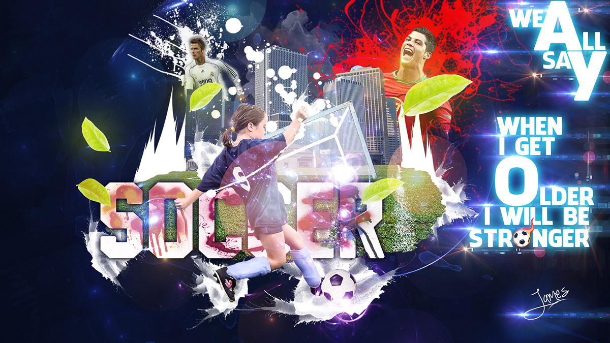 wallpaper soccer photomanipulation composition color mixing