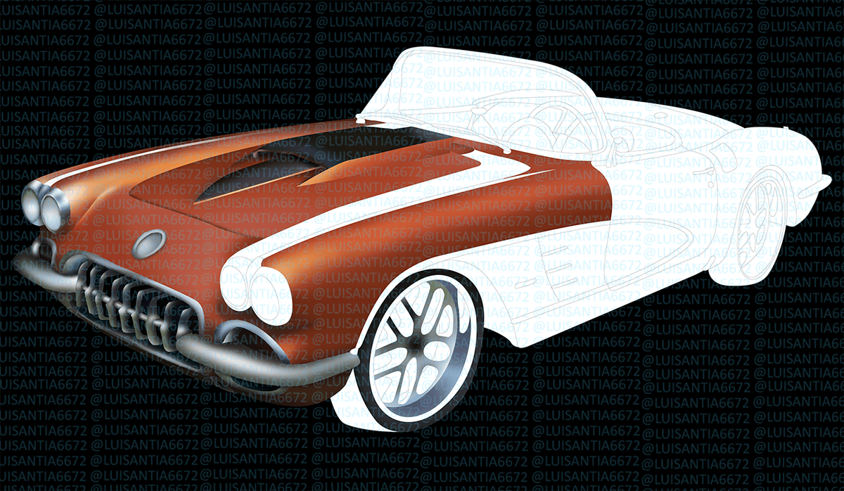 3D automotive   car car design ILLUSTRATION  Interior transportation Corvette shirt sports