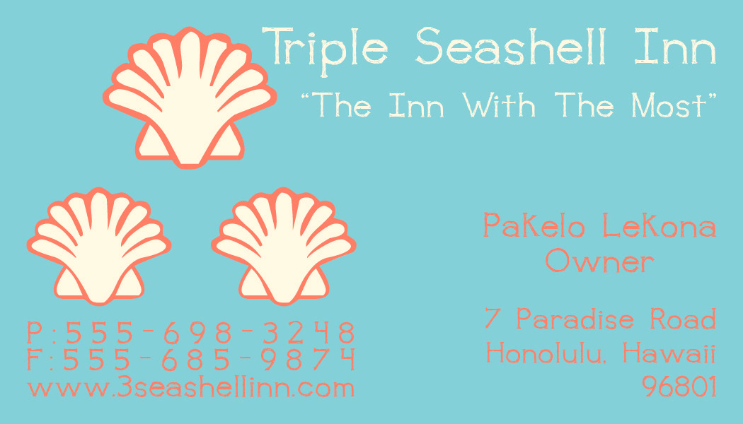 business card seashell