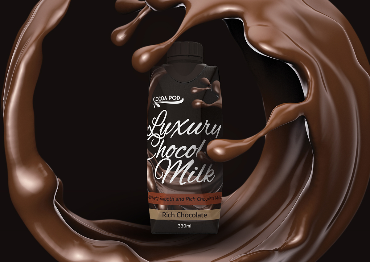 chocolate milk lettering packaging design tetra pak drink caramel Coffee chocolate luxury