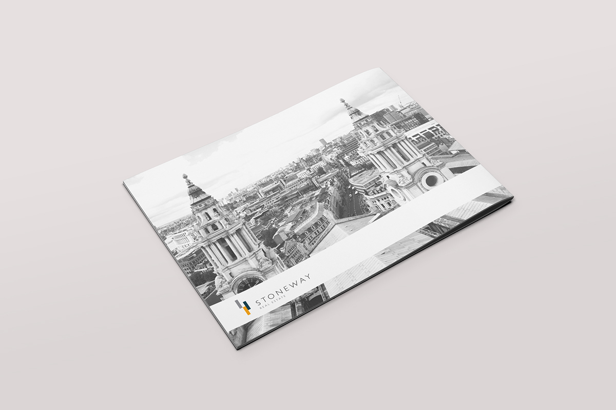 real estate brochure flyer leaflet design brochure layout presentation concept layout mockups Creative Brochure concept logo
