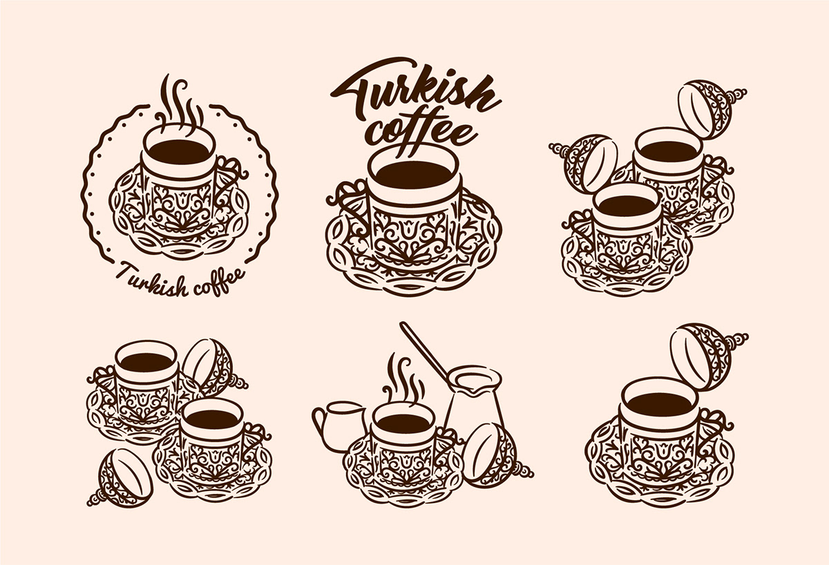 Turkish coffee illustration.