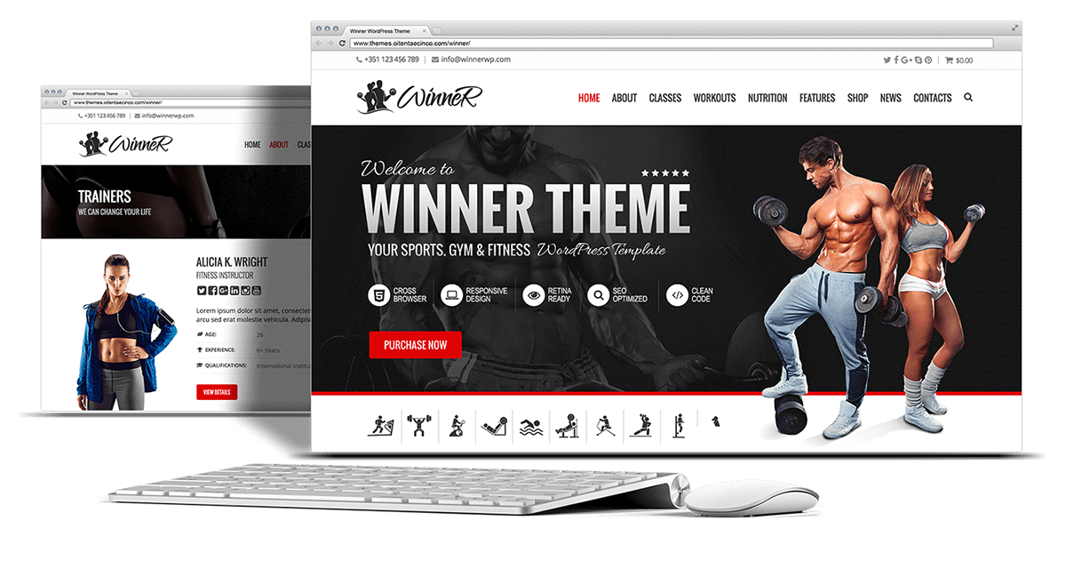 wordpress html5 css3 jquery Responsive retina sliders Woocommerce Ecommerce fitness workout gym classes personal trainer