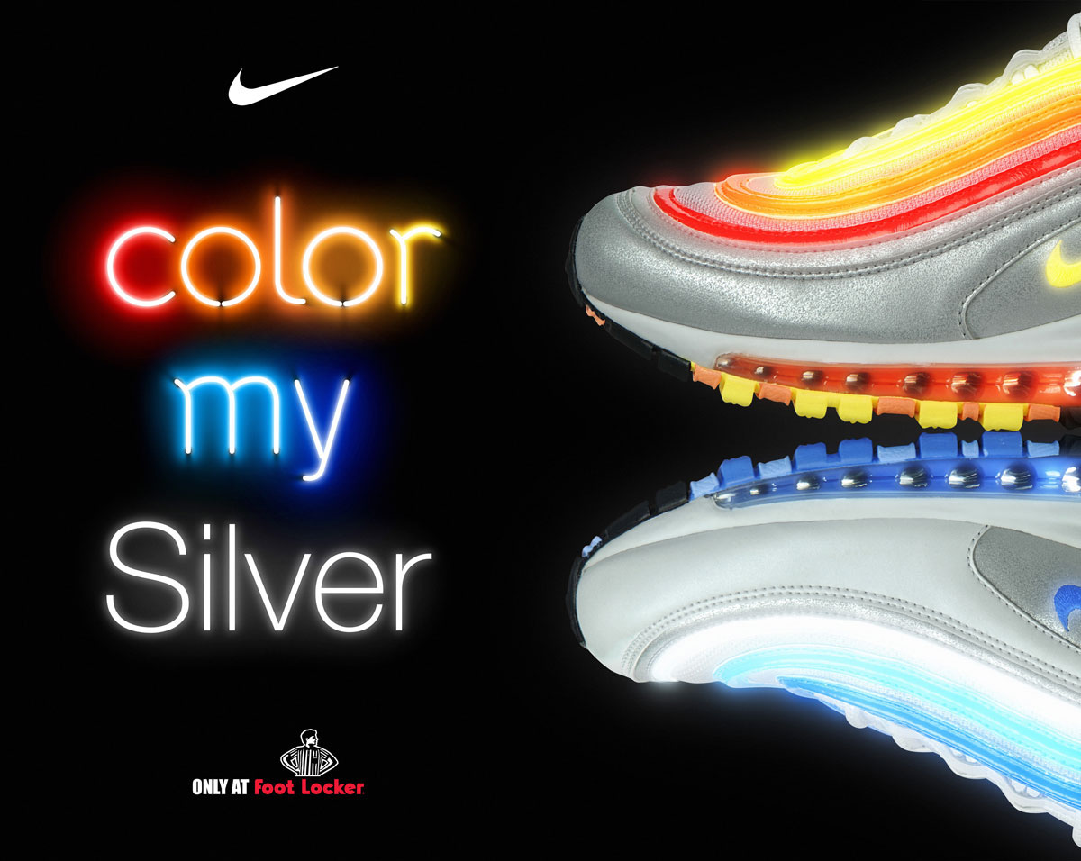 Nike Foot Locker air max air max 97 neon poster pos campaign sartoria comunicazione @2007
