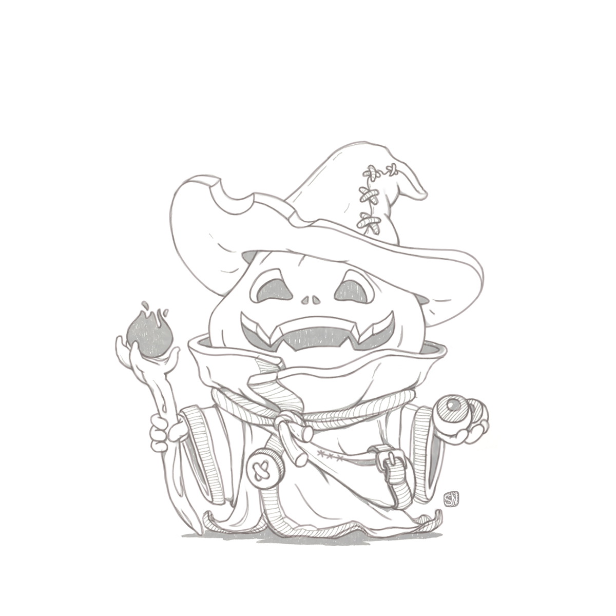 Halloween pumpkin pumpkinhead warlock cartoon Character Character design 