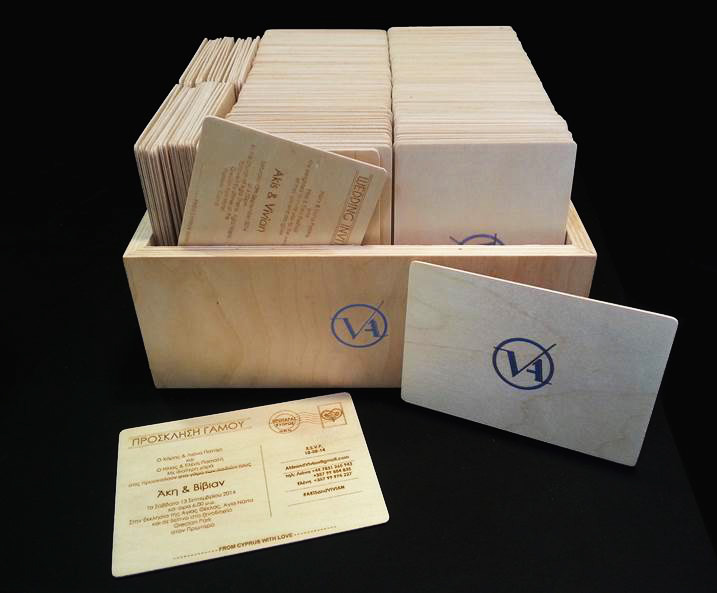 lasercutting TIMBER invite Invitation wood brand logo wedding bespoke custommade va