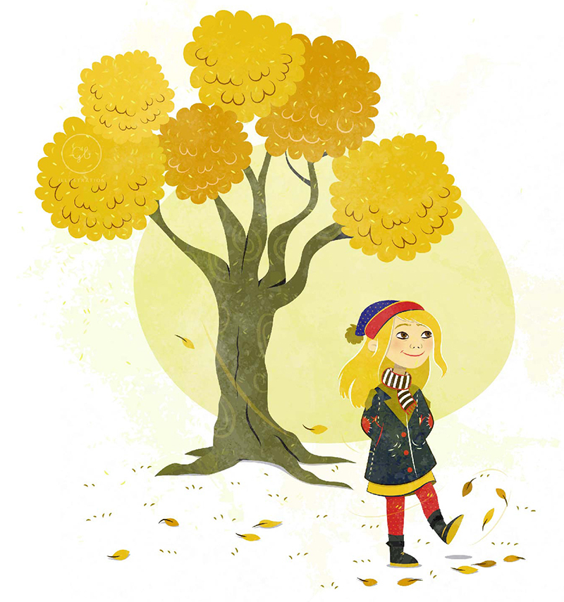 vector kids children colorful Style vivid texture pattern Expression design cute people season autumn winter
