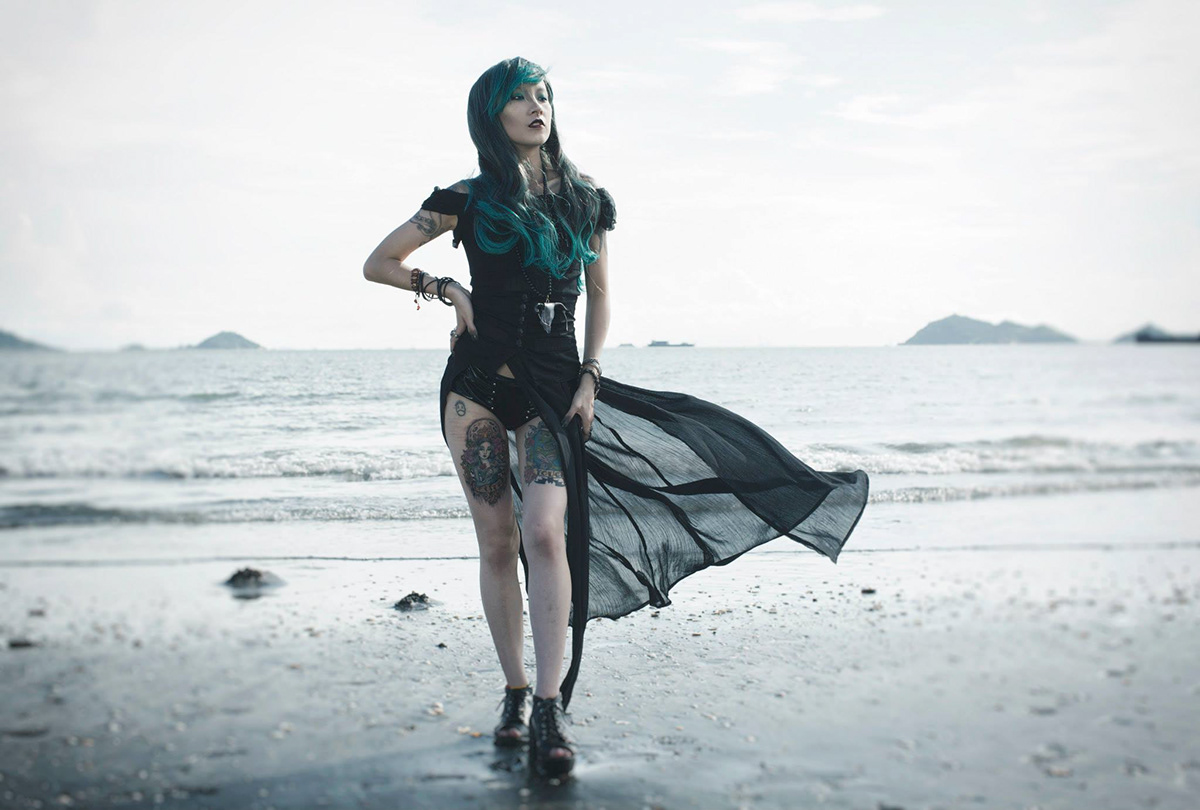 alternative goth witch photo stylish Clothing leather dark black